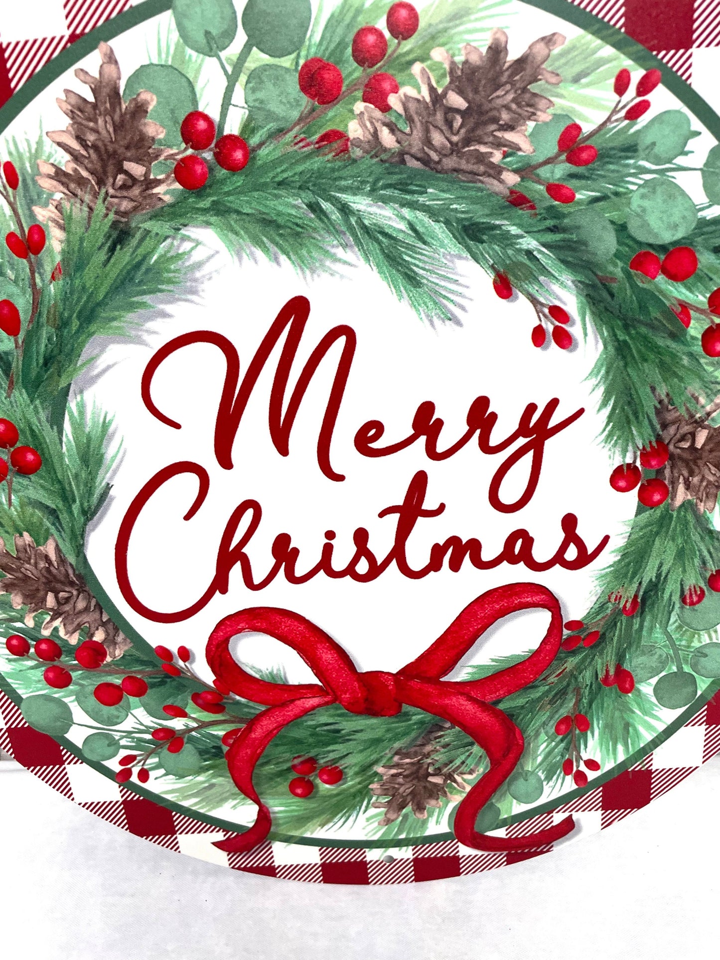 Christmas sign, red merry Christmas wreath sign, Christmas wreath sign, merry Christmas sign, MD0977