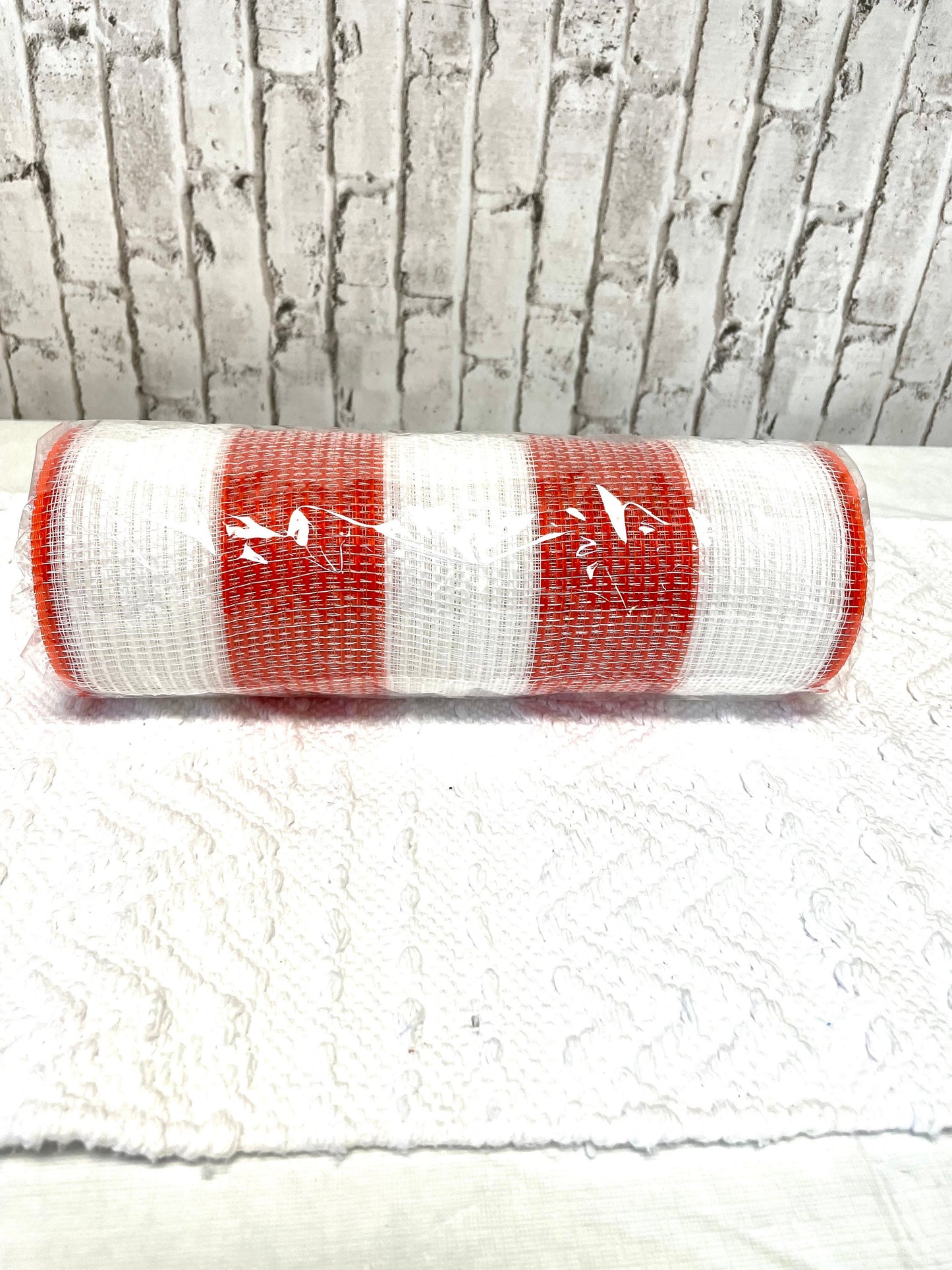 Halloween mesh, RY8314J7, orange white wide stripe mesh, Easter Mesh