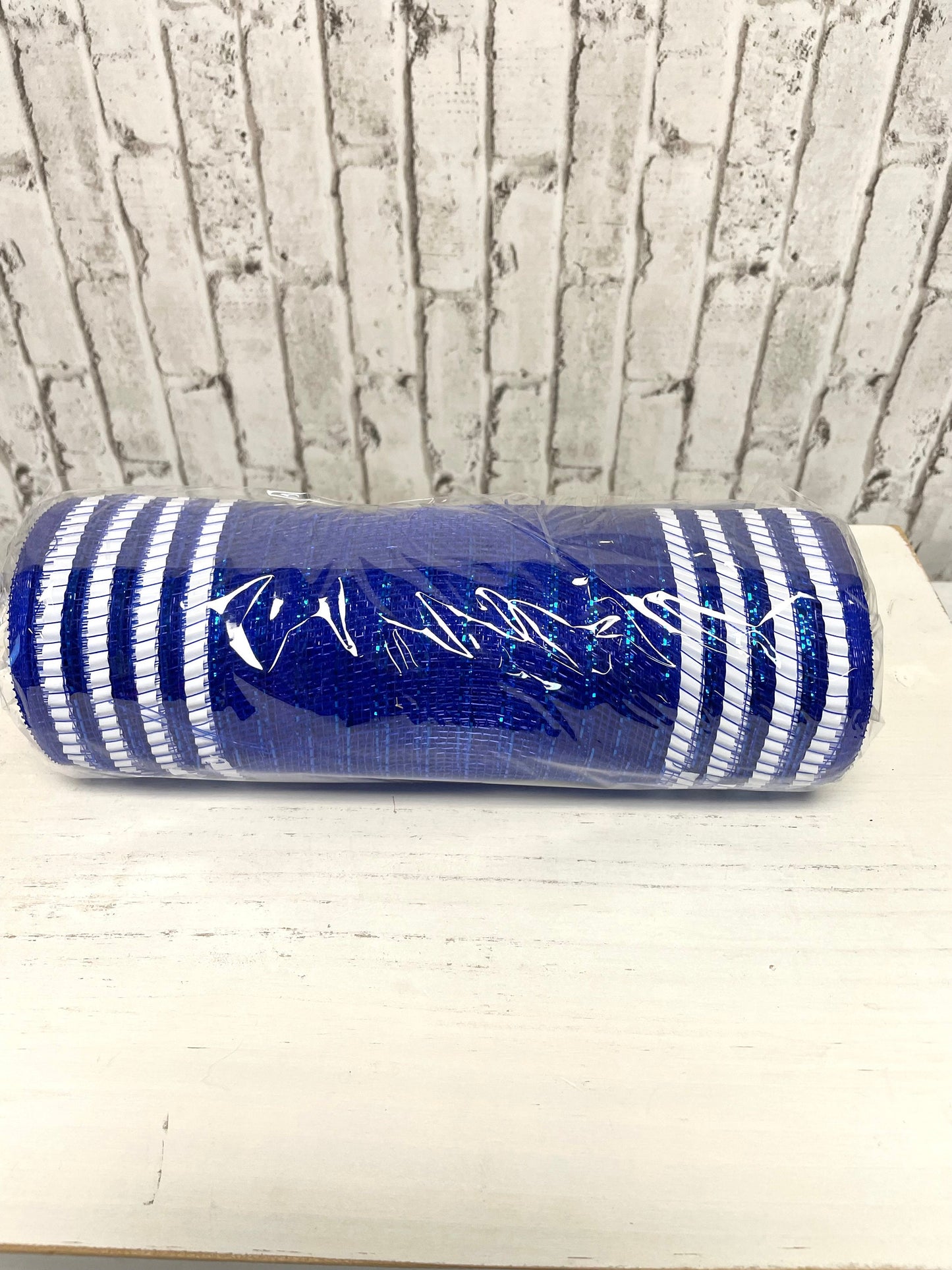 Royal blue mesh, RY851665, Royal blue white border mesh, patriotic mesh, July 4th mesh, Memorial Day mesh, Veterans Day mesh