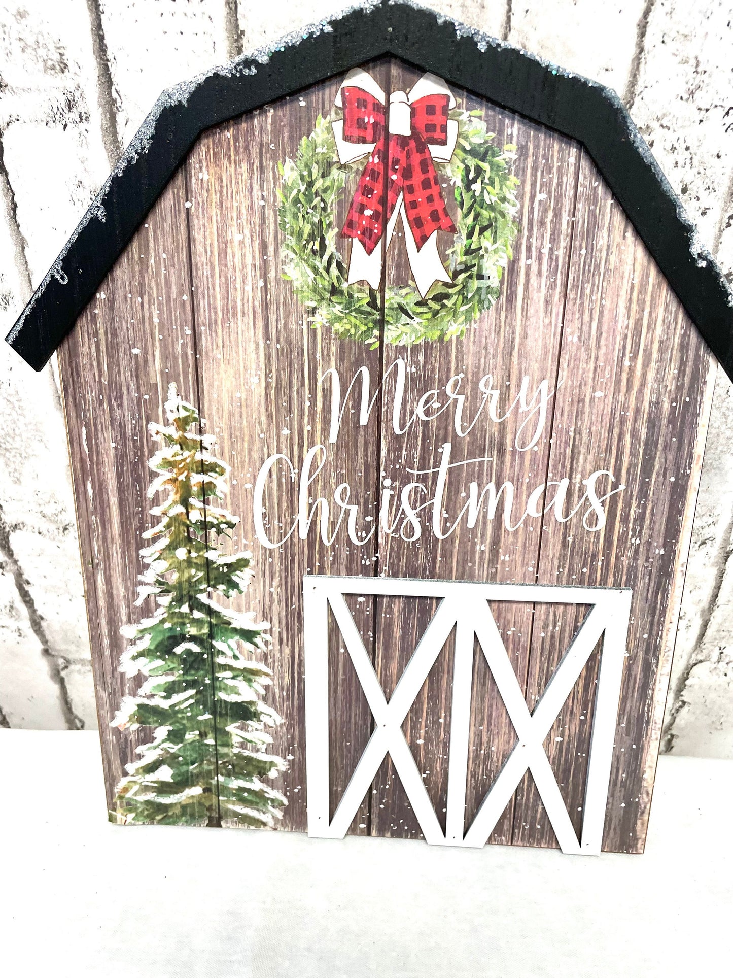 Christmas sign, barn Christmas sign,  HH12261, Christmas barn wreath sign, Christmas wreath sign, farmhouse Christmas barn sign