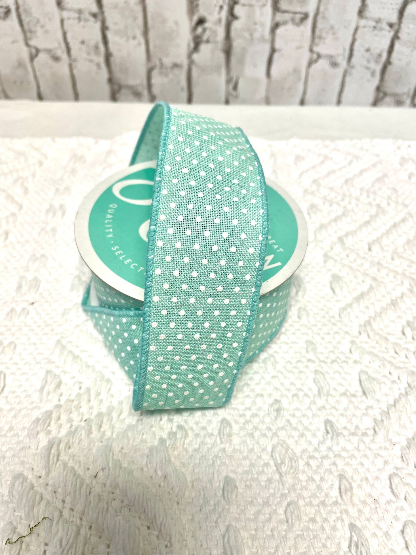 Mint Swiss dot ribbon, mint ribbon, Swiss dot ribbon, RGO1651AN