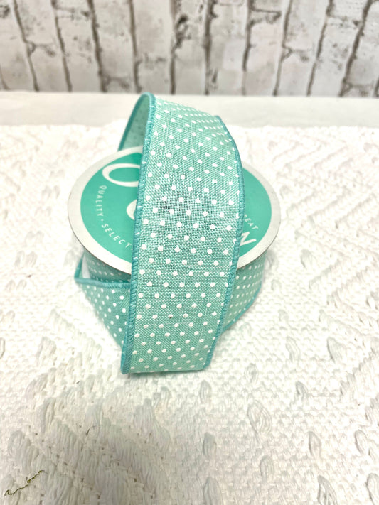 Mint Swiss dot ribbon, mint ribbon, Swiss dot ribbon, RGO1651AN