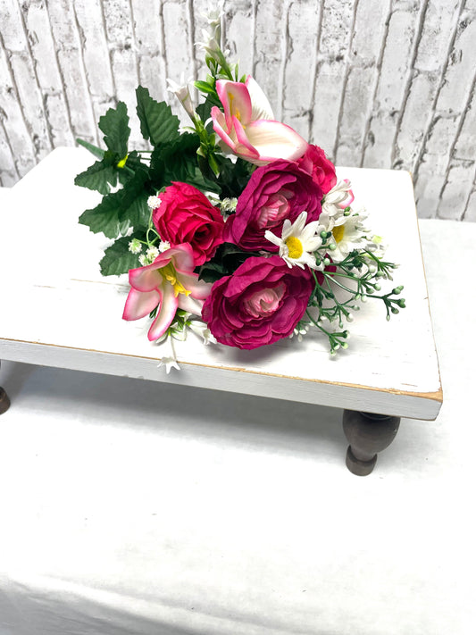 Lily rose bush, 63516BTPK, spring bush, spring silk bush, hot pink and white silk bush, pink spring bush, pink summer bush