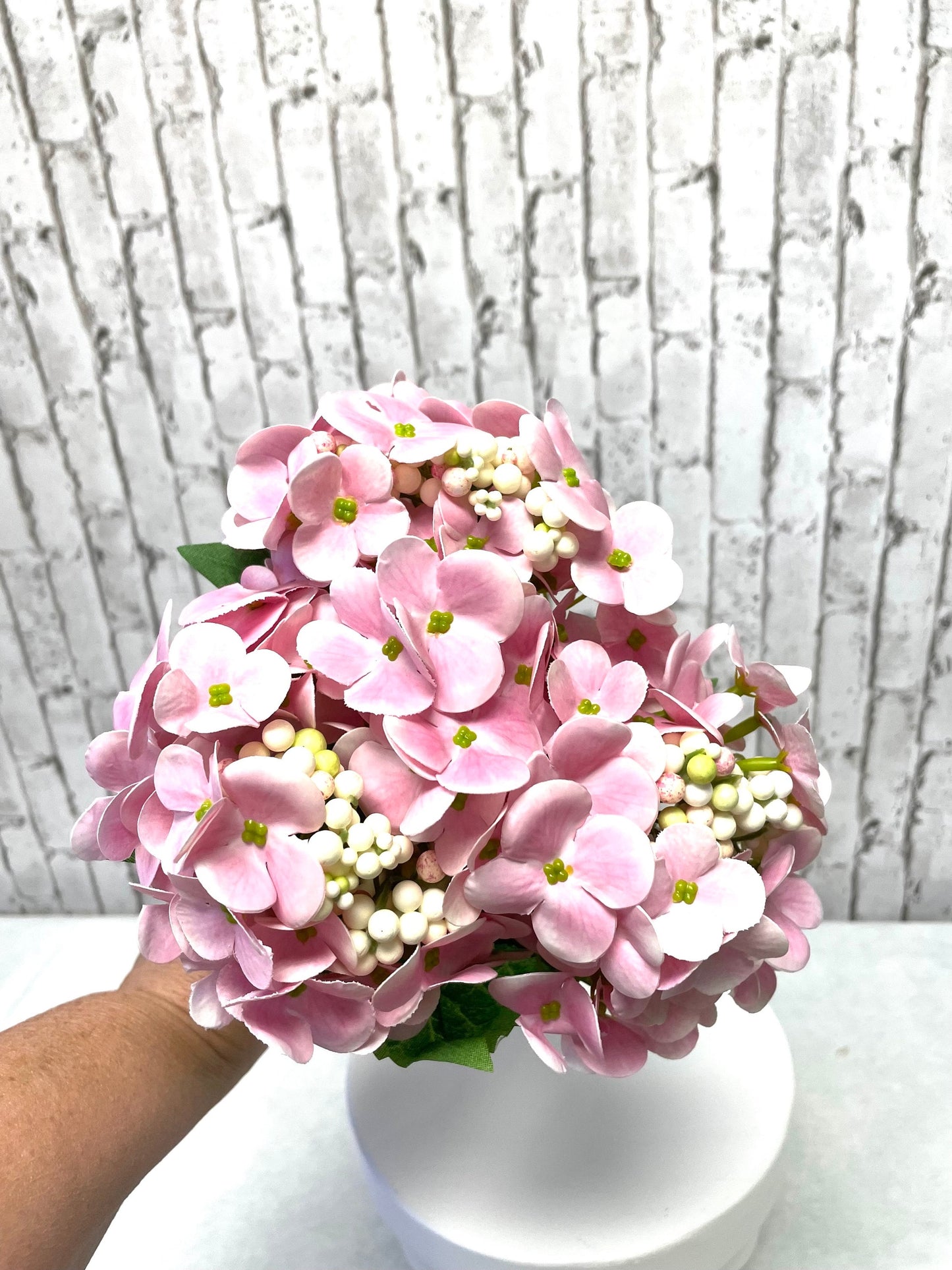 pink hydrangea bundle spray, MTF23873, pink hydrangea, silk florals, spring flowers, summer florals
