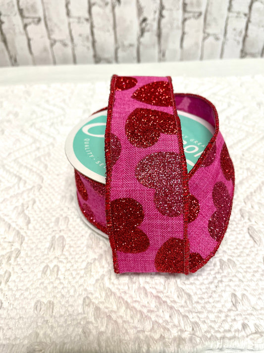 Hot pink heart valentines ribbon, RGO166815