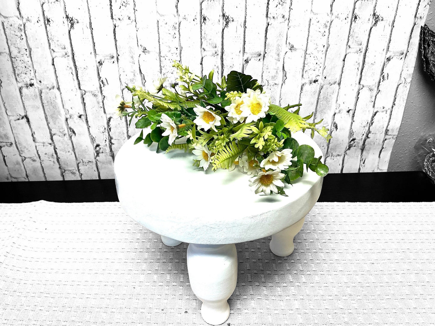 Daisy and Eucalyptus bundle, White, 19”, MTF23780, Artificial, bridal flowers