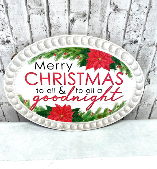 Merry Christmas sign, AP7238, Christmas sign, poinsettia wreath sign, wreath sign, Christmas wreath sign