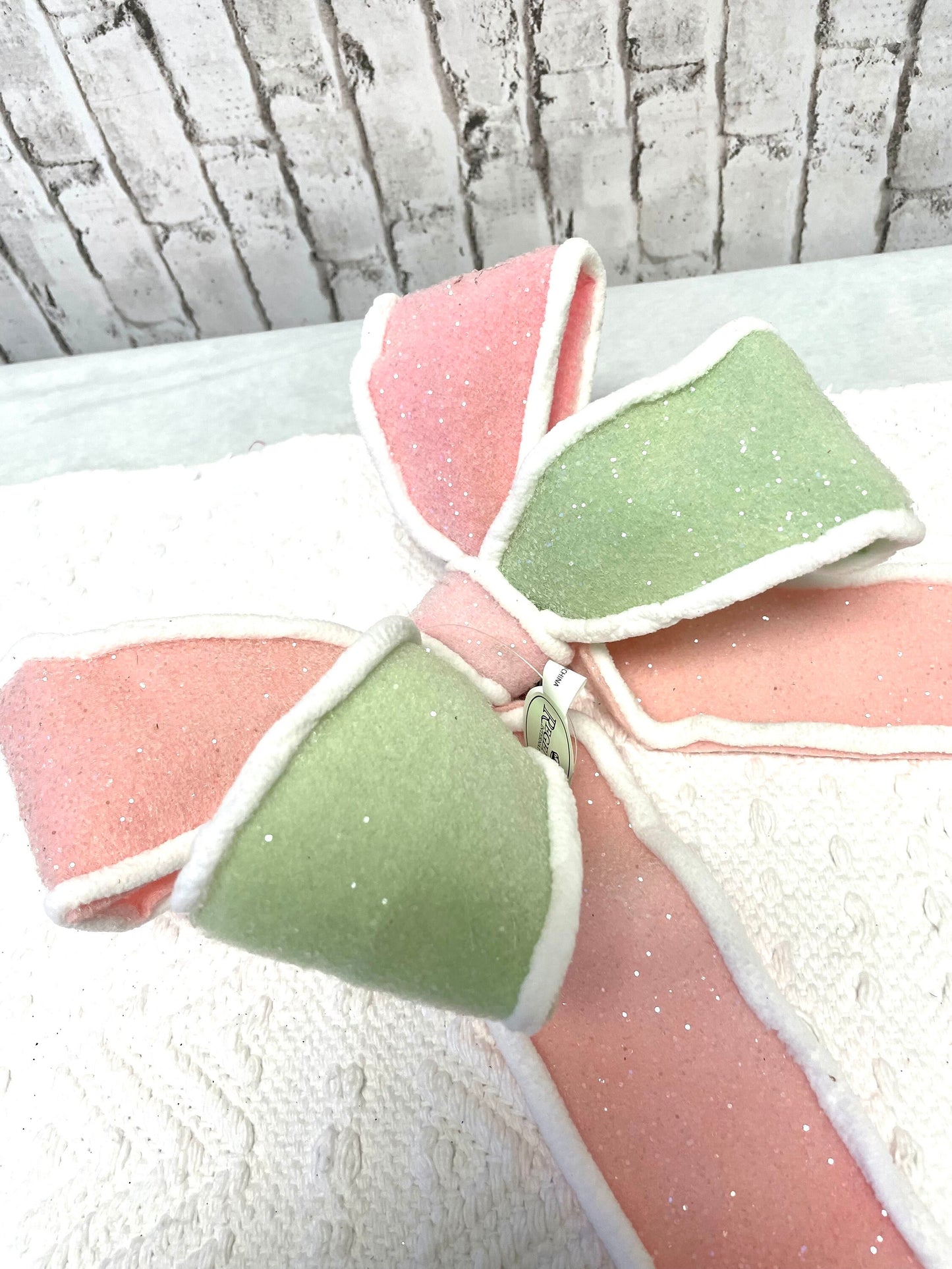 Pastel bow, premade bow, mint pink bow, MTX68866