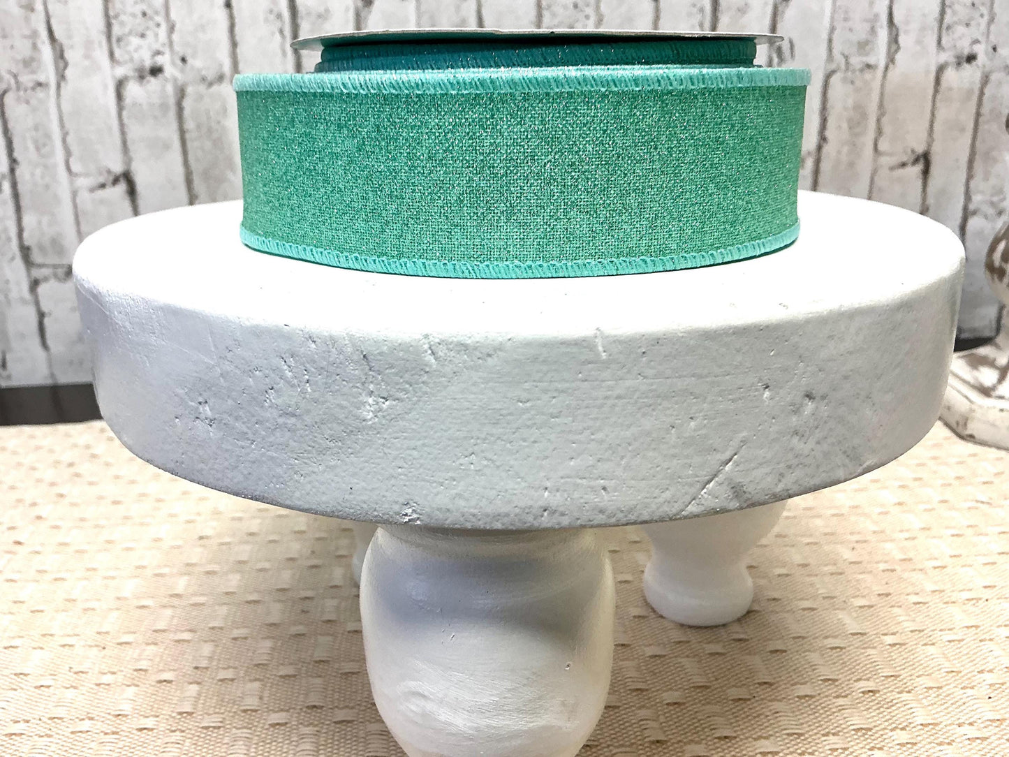Mint Shimmer Ribbon, 1.5” x 10YD, Wired, RGE1380AN