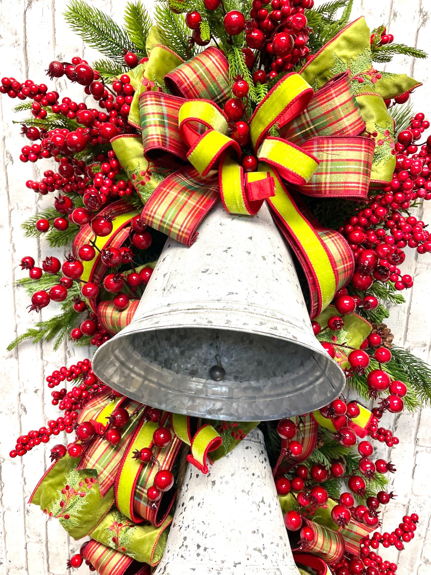 Big and incharge  XXL Christmas traditional country vintage bells and berries swag,  Christmas swag,  country swag, free shipping.