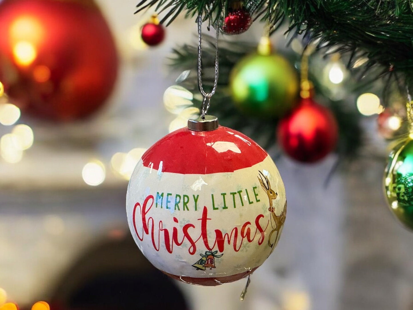 Merry Little Christmas ornament with deer