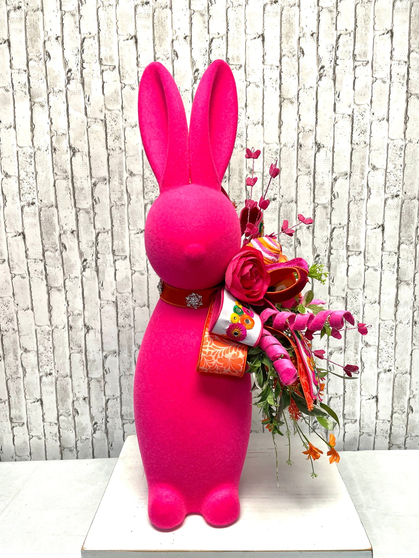 Easter bunny,X-Large jeweled bunny, hot pink jeweled bunny, Easter decor, Easter entry decor, hot pink glam bunny, free shipping.