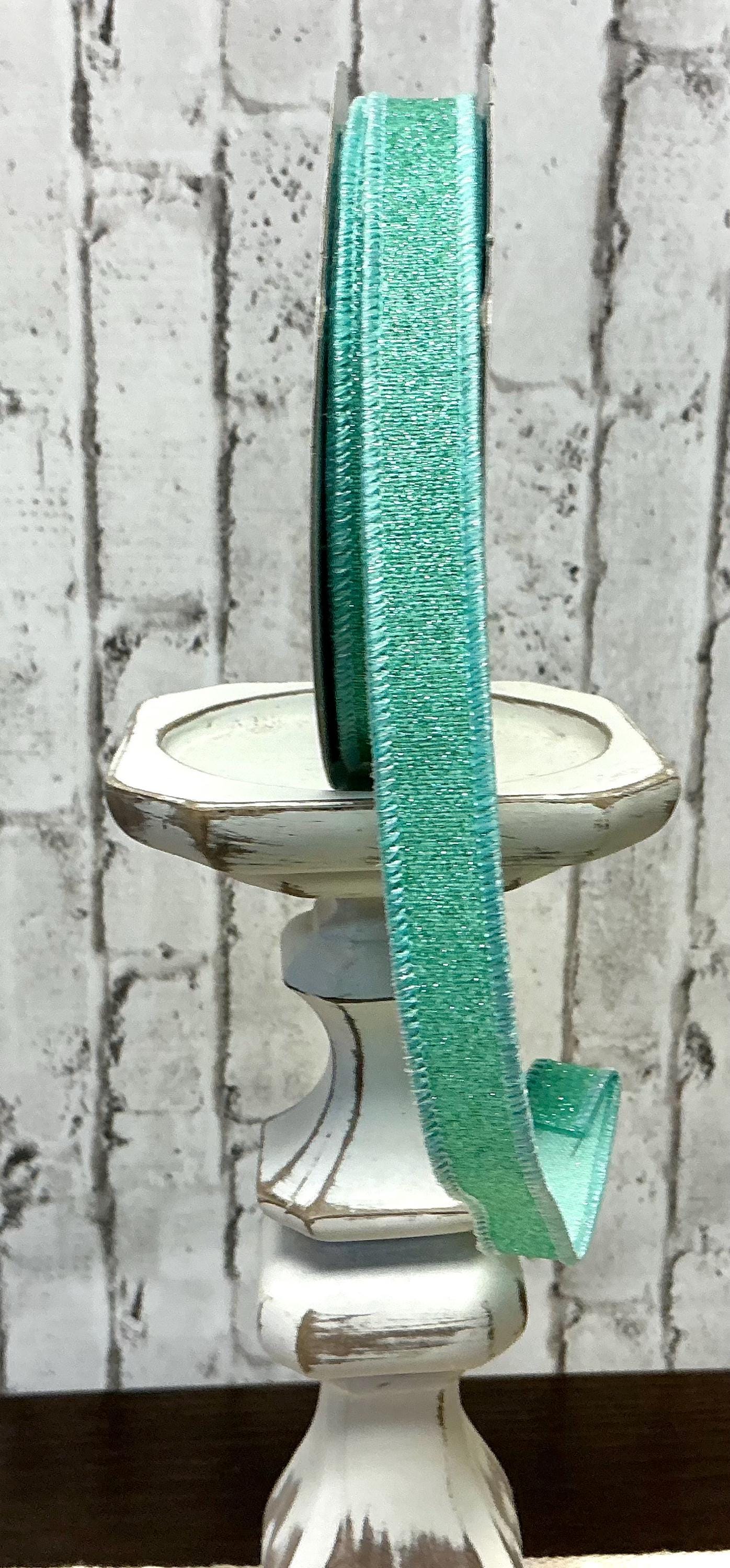 Mint Shimmer Ribbon, 5/8” x 10YD, Wired, RGF1096AN