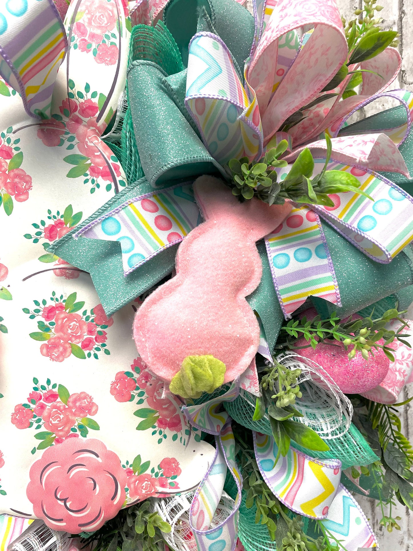 Easter wreath, Easter decor, Easter door hanger, bunny wreath,  bunny decor, bunny door hanger, housewarming gift, shipping included in pric
