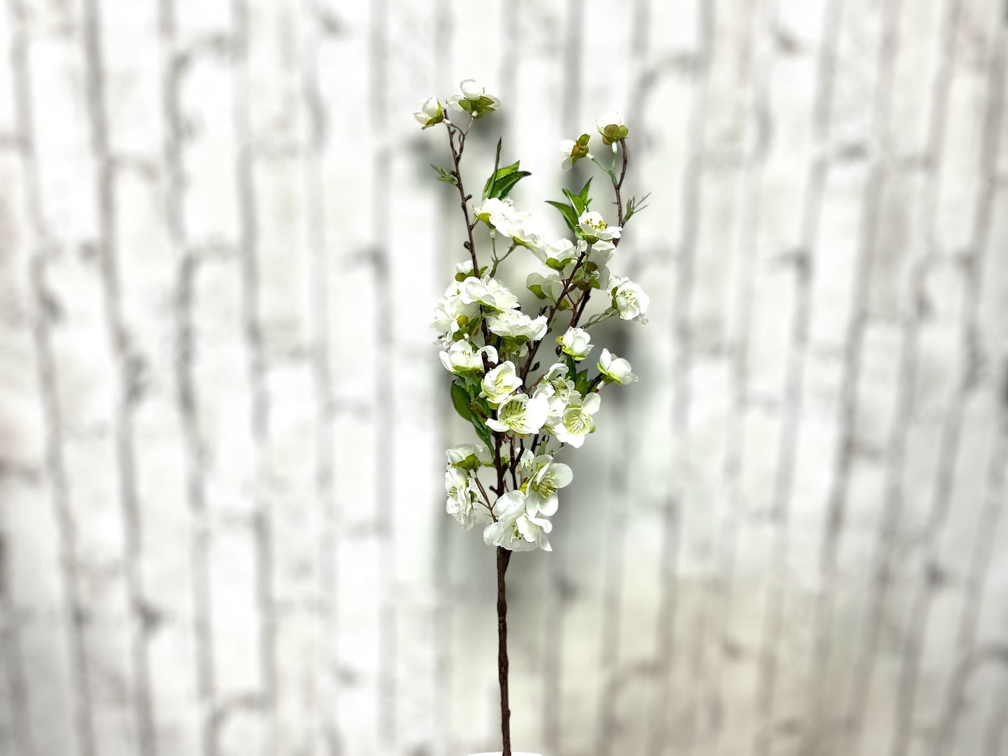 Artificial White Cherry Blossom Pick, 18”, MTF20453