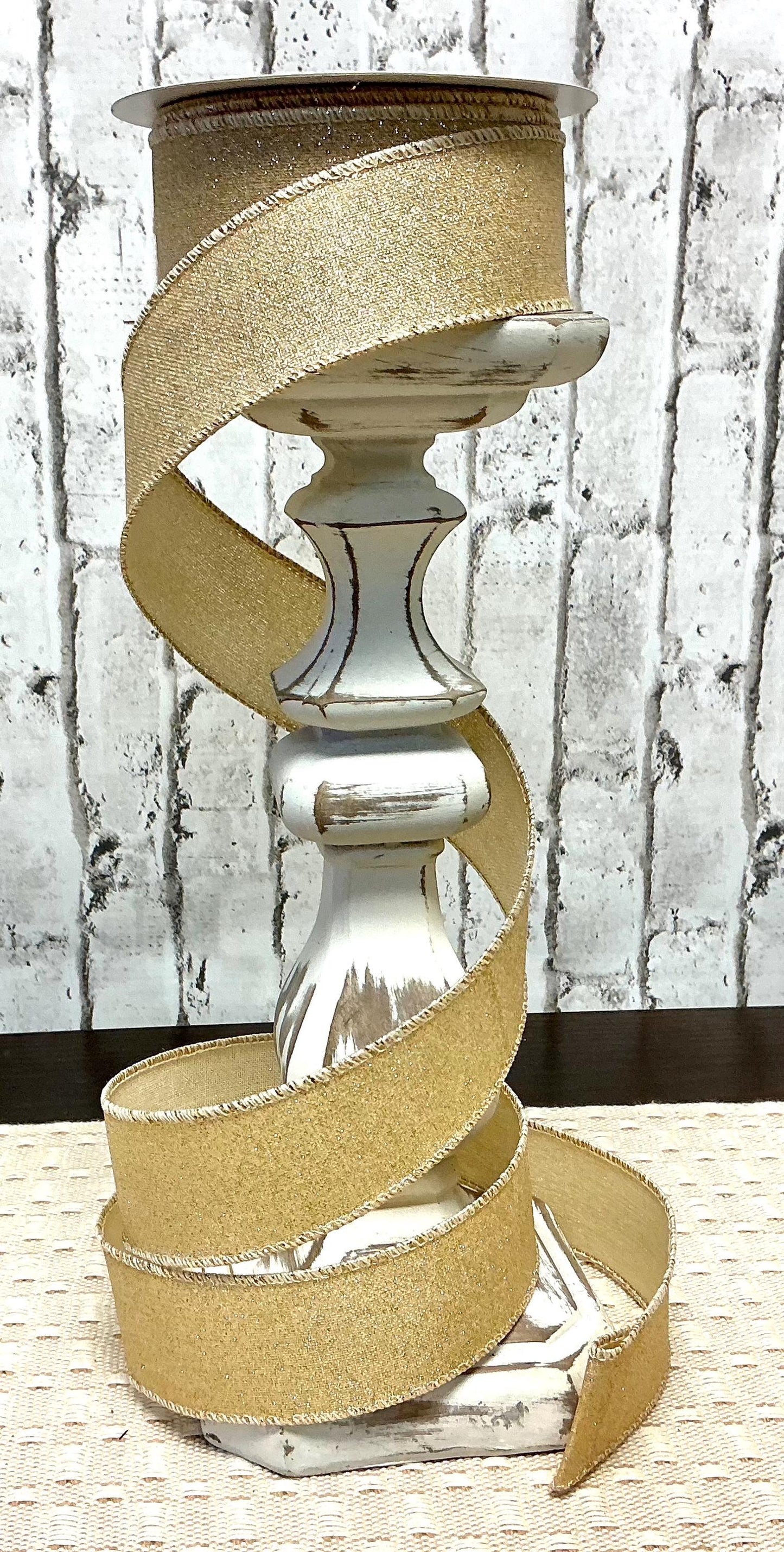 Light gold Shimmer ribbon, 1.5” x 10YD, Wired, RGE1380YH