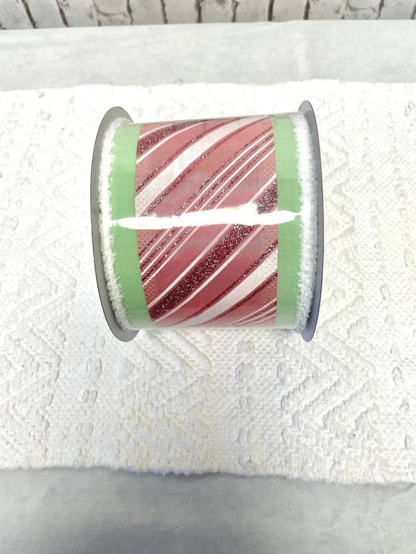 Green pastel peppermint ribbon, 4 inch pastel candy ribbon, MTX69716, Regency 4 inch candy theme ribbon