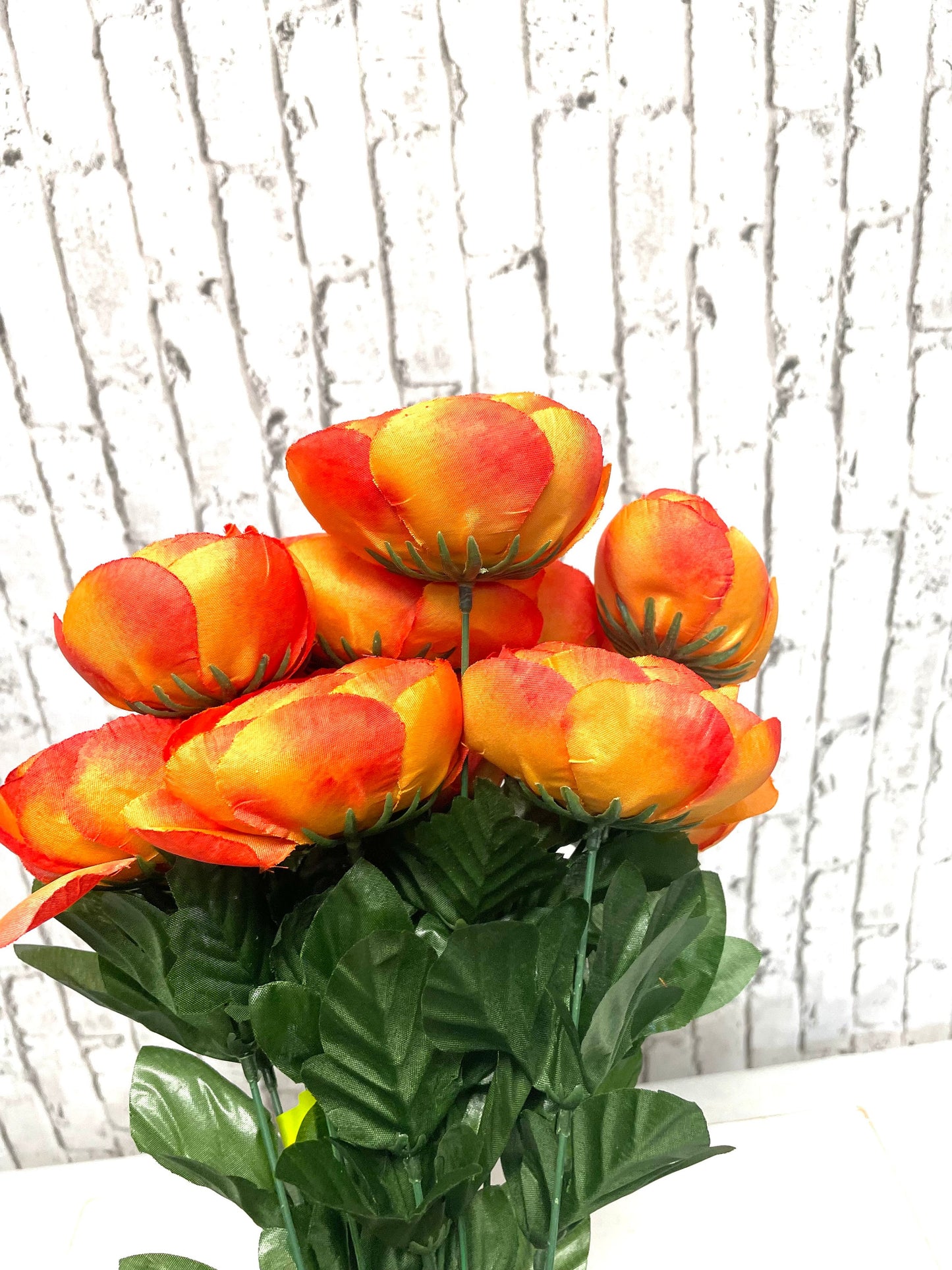 Orange ranunculous silk bush, 63329OR